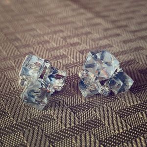 Geometric Crystal Cluster Costume Earrings